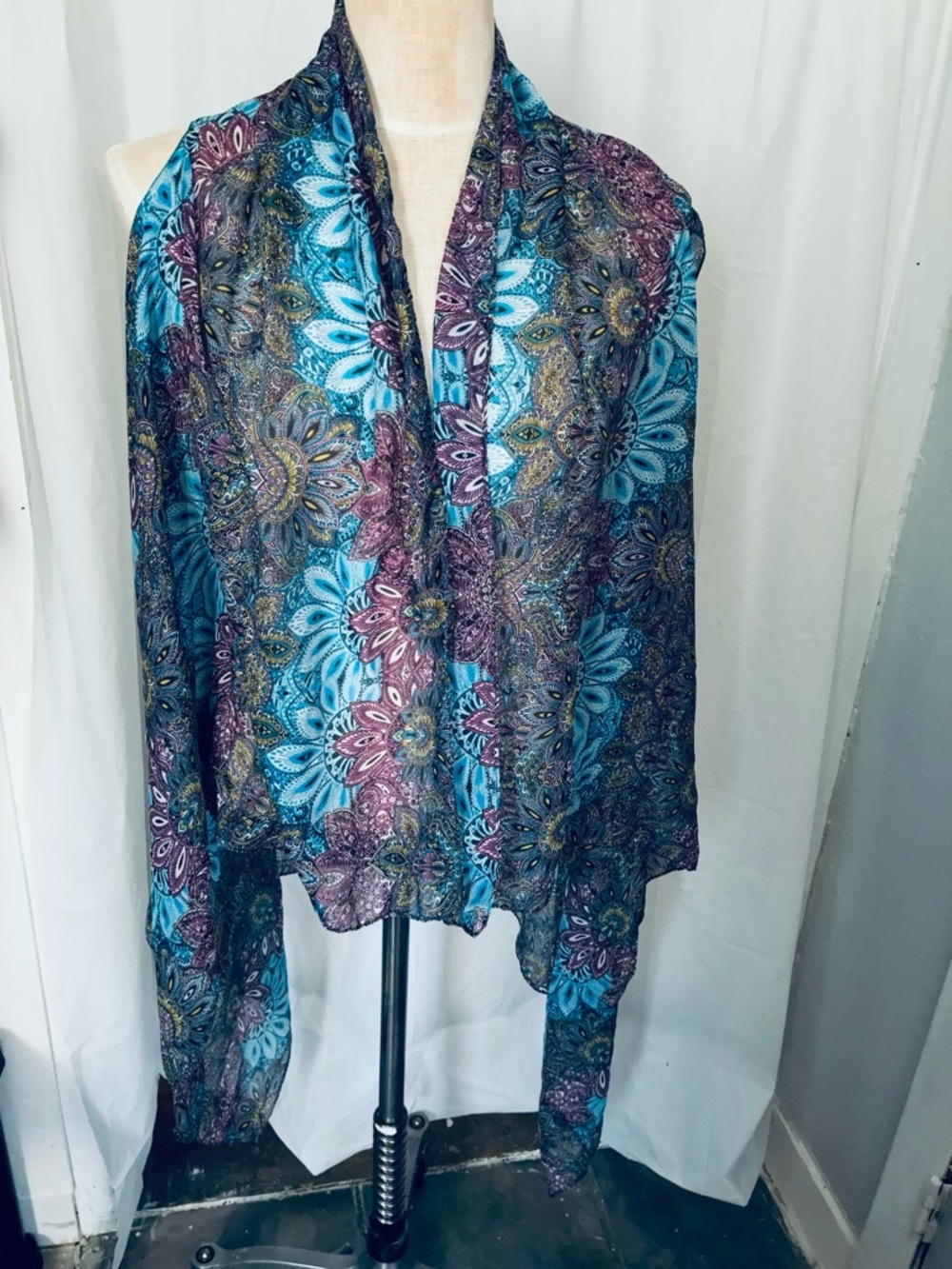 Accents Lavello floral sheer vest swim cover up